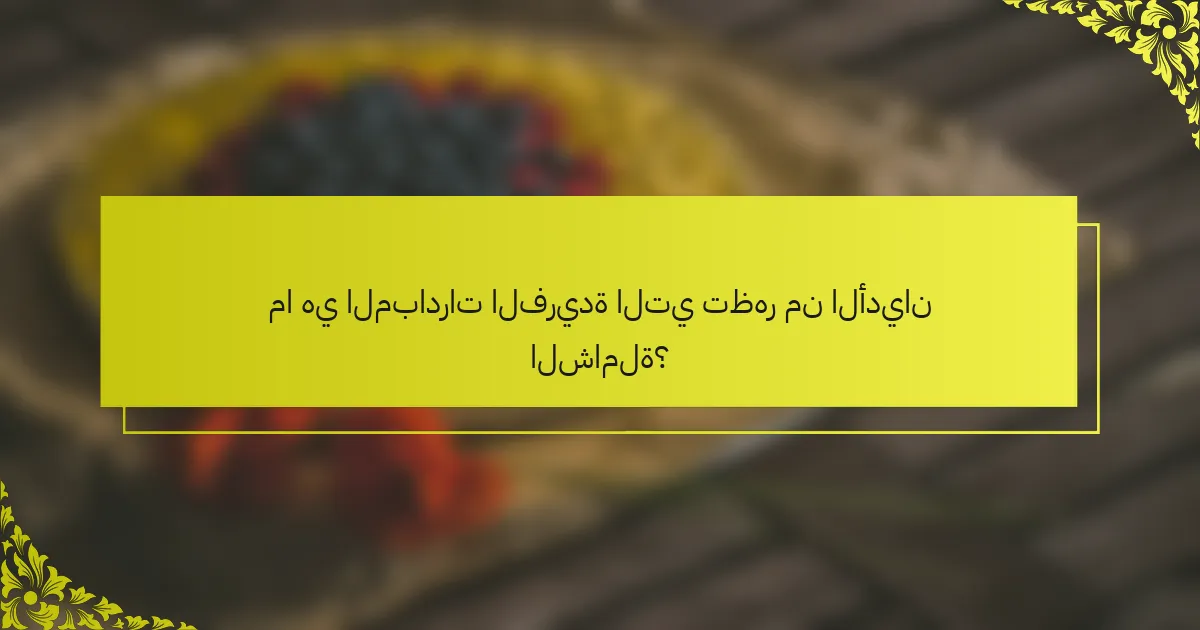 ما هي المبادرات الفريدة التي تظهر من الأديان الشاملة؟