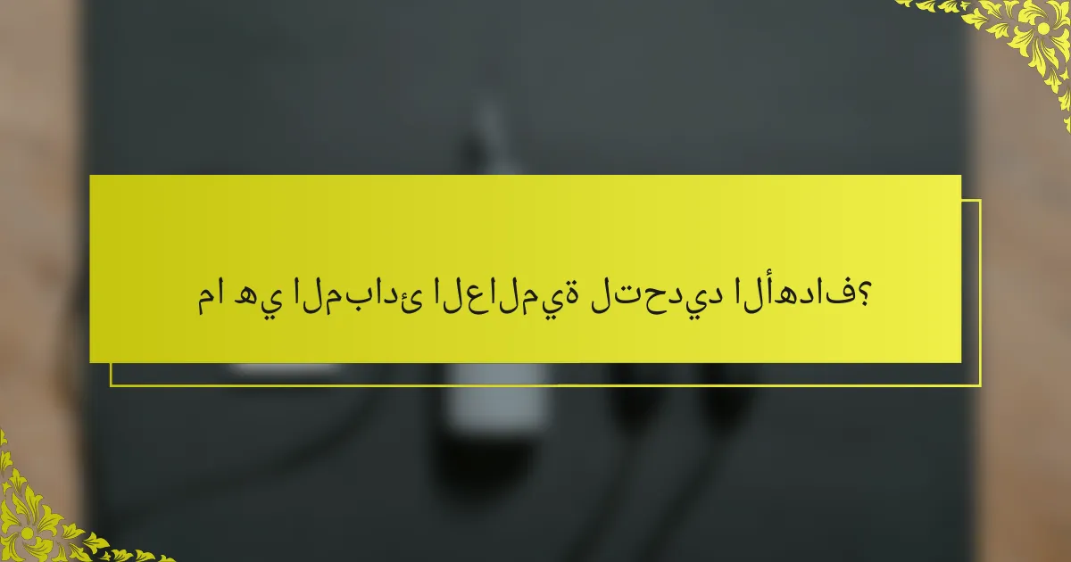 ما هي المبادئ العالمية لتحديد الأهداف؟